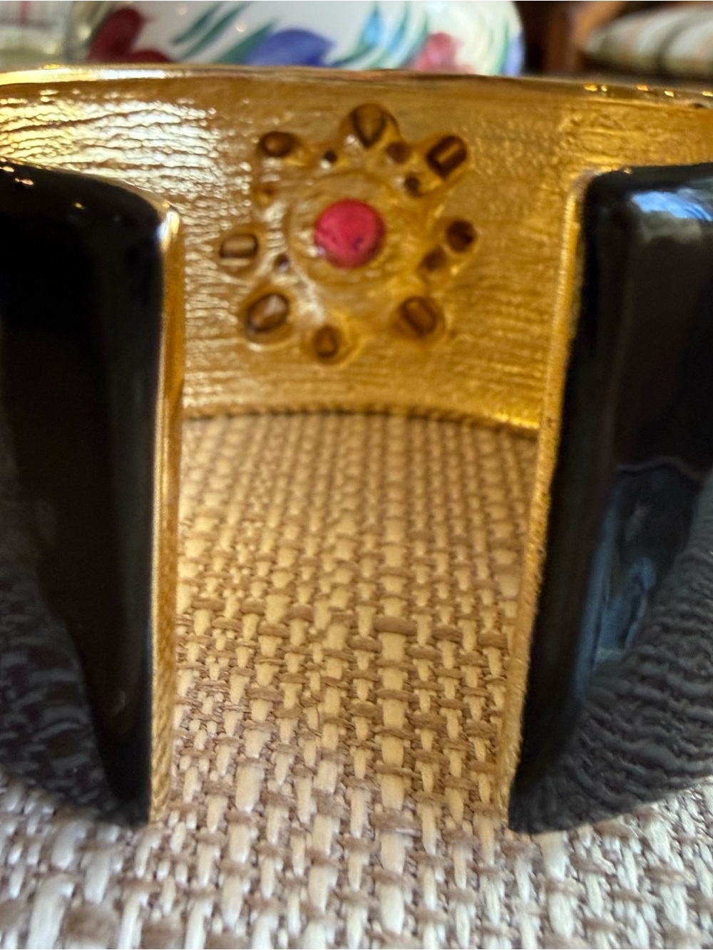Kenneth Jay Lane KJL Bracelet Black Enamel Maltese Cross Vintage - Picture 4 of 13